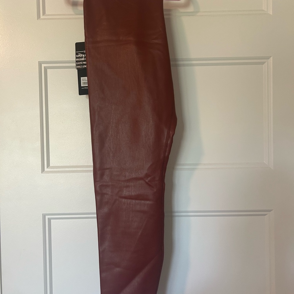 90 Degree By Reflex Dark Madder Leatherette Pants